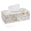 Milano Tissue Box Cover Rectangular - Decorative Tissue Box Holder Rectangular is Finished in Beautiful Mother of Pearl Shells - Durable Tissue Cover for Elegant Decor