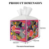 PARIERIS Tissue Box Cover Holder Square Tissue Cube Cover PU Leather Tissue Organizer with Bottom Belt for Bathroom, Tabletop, Car, Night Stands, Office, Home, Kitchen (1, White)