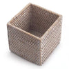2 Pack Rattan Tissue Box Cover Square, Hand Woven Wicker Tissue Holder, 5.5 x 5.5 X 5.7 inch, Whitewash