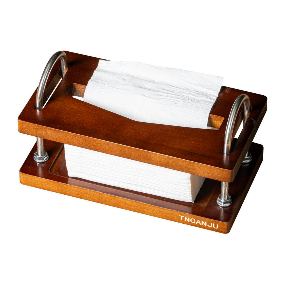 TNCANJU Wooden Tissue Box Holder for Soft Packs, Rectangular Cover, Walnut