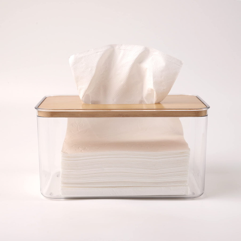 Acrylic Tissue Box, Acrylic Dryer Sheet Holder for Laundry Room, Table Clear Dryer Sheet Dispenser Rectangular