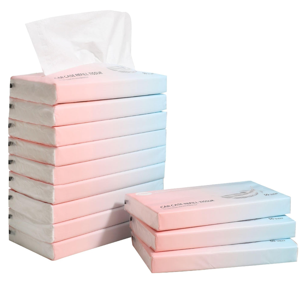 Car Tissue Refills Facial Tissues Refills for Car Visor Tissue Holder, Travel Tissue Tubes Box Container Perfect Fit Car Cup Holders