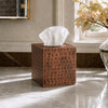 Monarch Abode Tissue Box Cover Square – Hand Hammered Antique Copper Metal Tissue Holder Box for Bathroom Accessory, Aesthetic Decorative Facial Napkin Cube for Modern Home Decor