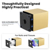 Square Tissue Box Cover with 2 Pcs Clear Qtip Holder Dispenser, Gold