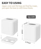 Livelab Tissue Box Cover with Base, Square Plastic Tissue Box Holder Decorative Tissue Cover Modern Cube Facial Tissue Dispenser for Bathroom Vanity Countertop, Living Room, Bedroom, Office - White