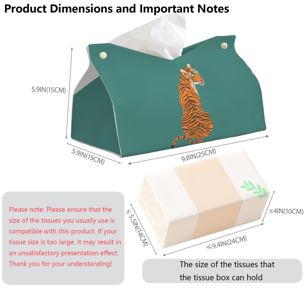 PaJiaNi Green Tiger Tissue Box Cover Rectangle for Office Desk Decor