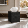 Monarch Abode Tissue Box Cover Square – Hand Hammered Black Metal Tissue Holder Box for Bathroom Accessory, Aesthetic Decorative Facial Napkin Cube for Modern Home Decor