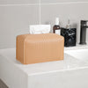 Tissue Box Cover Rectangle Leather Facial Paper Holder, Khaki