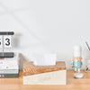 Rectangular Natural Travertine and Rustic Wood Textures Tissue Box Cover for Bathroom,Livingroom,Bedroom, Hand-Made Resin Wood Inlaid Travertine Tissue Box Holder,10 x 5.7 x 4.5 in