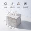 Cork & Mill Marble Tissue Box Cover for Kleenex and More, Square Cube