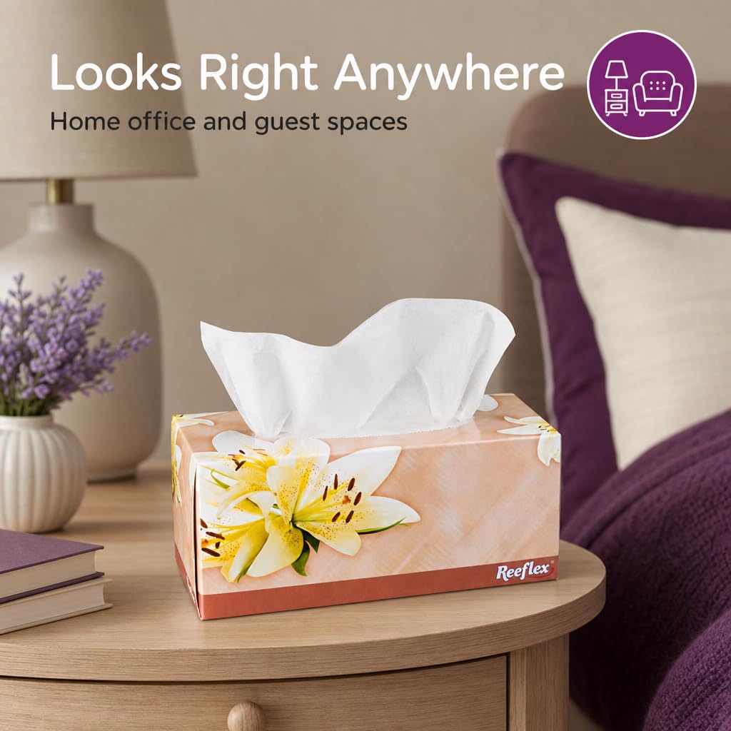Reeflex Facial Tissues, 2-Ply Soft Facial Tissue - 3 Boxes, 230 Sheets Per Box (690 Total Sheets), Gentle & Durable Tissue Boxes Bulk for Home, Office & Travel (Pack of 3)