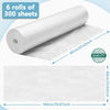 Tudomro 6 Rolls Disposable Non Woven Massage Table Sheets Roll, White