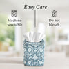 CPC 100% Cotton Piping Block Print Tissue Box Cover, Azure Regal