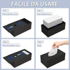 Acrylic Tissue Box Holder, PITBVO Rectangular Shiny Black Tissue Box Cover