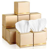 Fourluoo 12 Pack Facial Tissues Cube Boxes Face Box 600 Sheets 3 ply Soft Paper Square Tissues Bulk for Car Pocket Toilet Household Bedroom Family(Light Brown)