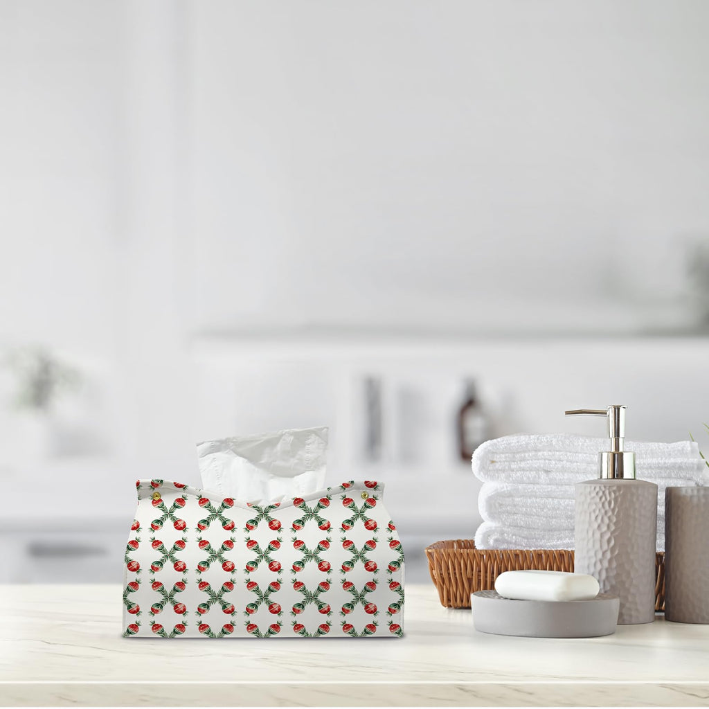 PaJiaNi Red Green Christmas Tissue Box Cover Rectangle for Holiday Decor