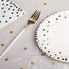 4 Pack Gold Plastic Tablecloths, Waterproof Disposable Party Table Covers