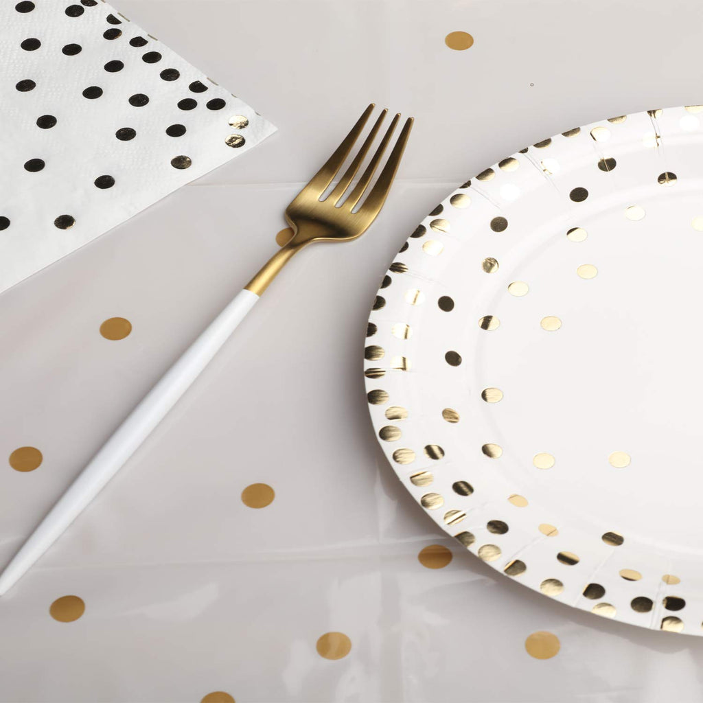 4 Pack Gold Plastic Tablecloths, Waterproof Disposable Party Table Covers