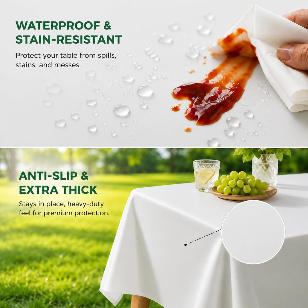 ANECO 100% Compostable Tablecloths (54''x108'', 3 Count)