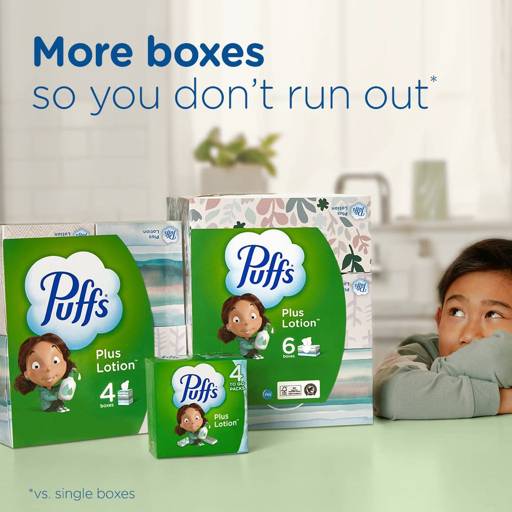 Puffs Cube Plus Facial Tissues, 1 box, 56 ct