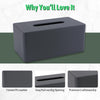 Lorteme Tissue Box Cover Rectangle, Decorative PU Leather Tissue Holder