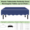 Plastic Navy Blue Tablecloths 3 Pack Disposable Table Covers 54" x 108" Deep Blue Table Cloths PEVA Party Tablecovers for Parties Picnic Birthday Wedding Banquet, Fits 6 to 8 Foot Rectangle Tables