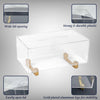 YoBa Thick Acrylic Tissue Box Holder Rectangular Clear Tissue Box Dispenser with Gold Plated Aluminum Legs for Bathroom, Kitchen, Bedroom, Office, Hotels and Restaurant