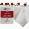 PARTY BARGAINS Disposable Table Covers 54" x 54" White – Heavy Duty Paper Plastic Blend Square Tablecloth for Parties & Events, 5 Count