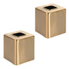 mDesign Metal Square Tissue Box Cover, Modern Facial Paper Holder - Accessories for Bathroom Vanity, Bedroom Dresser, Night Stand, Desk, Office, End Table - Unity Collection - 2 Pack - Soft Brass