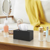 SILUT Tissue Box Cover Rectangular, Extra Large Tissue Box Cover, Plus Size Tissue Box Holder, Acrylic Tissue Holder for Bathroom, Restaurant, Kitchen - Matte Black, 9.85x5.1x5.28''