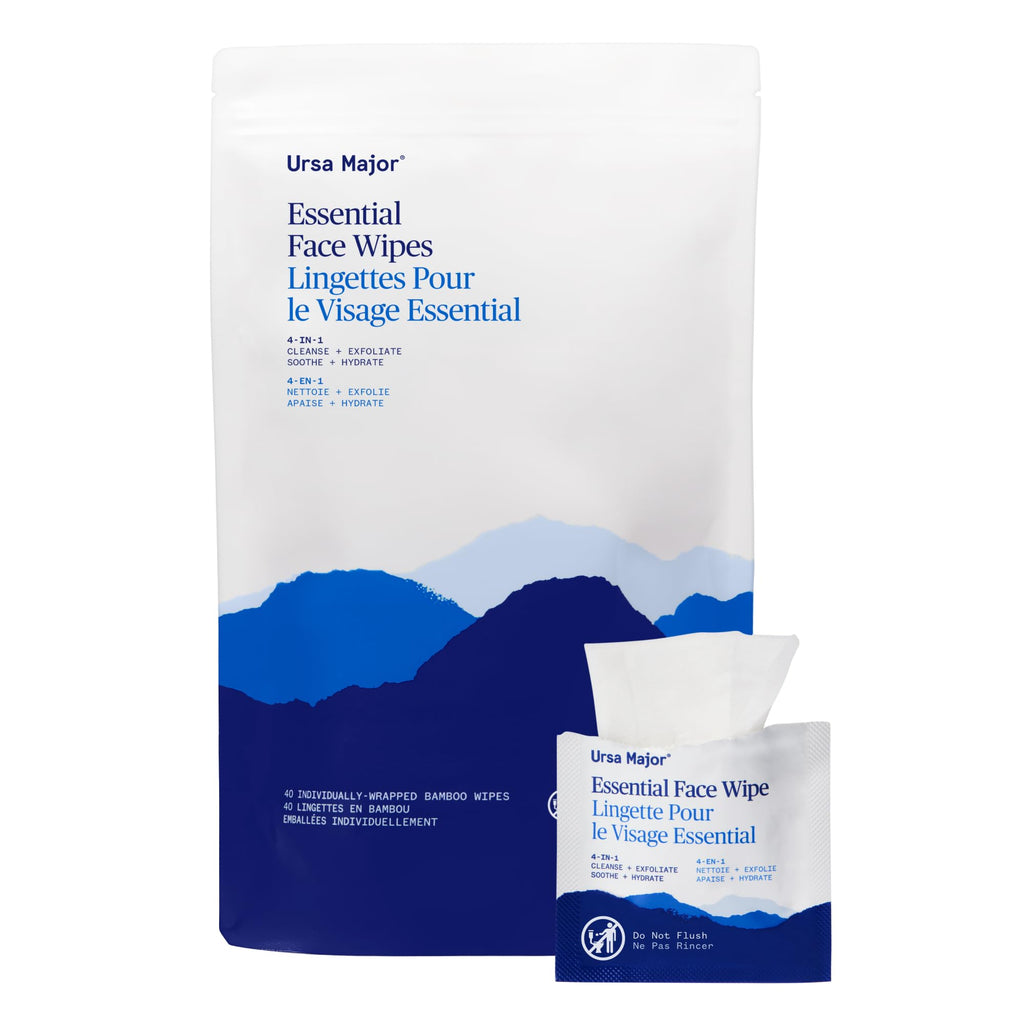Ursa Major Essential Face Wipes | Individually Wrapped | 40 Count