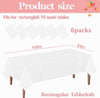 CUUSNNY 6 Pack White Paper Tablecloths for Rectangle Tables