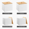 Puricon Acrylic Disposable Facial Towels Holder, Storage Bin with Wood Lid Compatible with Clean Skin Club Towel (NOT Included), Face Towelettes Container for Bathroom Counter -White
