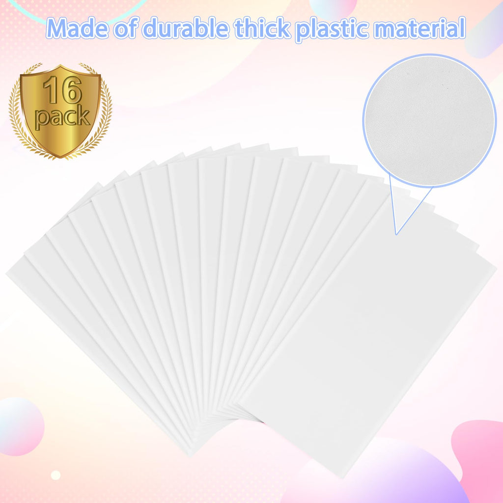 16 Pack White Plastic Tablecloth for Rectangle Tables, Premium Decorative White Disposable Table Cloths for Parties, Bulk Rectangle Party Table Cover for Birthday, Wedding, Anniversary, 54 x 108 Inch