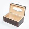 SINOBEST Rectangular Tissue Box Cover Decorative Wood Facial Tissue Holder with Hinged Lid Napkin Dispenser in Antique Style