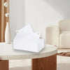 Aguoqwen 1PCS PU Leather Tissue Box Cover, Rectangle Facial Paper Organizer Dispenser, Modern Tissue Case Holder for Vanity Countertop Nightstands Living Room Office Desk Car (White)