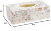 Milano Tissue Box Cover Rectangular - Decorative Tissue Box Holder Rectangular is Finished in Beautiful Mother of Pearl Shells - Durable Tissue Cover for Elegant Decor