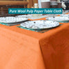 TheoZemica Orange Paper Tablecloths for Rectangle Tables 6 Pcs, 54"×108", Waterproof Paper Table Cloth with Plastic Backing, Disposable 3-Ply Paper & Plastic Table Cover for Party Fall Thanksgiving