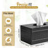 LUXMODE Handmade Metal Matte Black Tissue Box Cover Rectangle – 9x5.1x3.9 Inch – Open Bottom - Modern Tissue Box Holder for Bathroom, Living Room, Bedroom & Office Décor