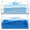 Yopay 2 Pack Acrylic Tissue Box Holder, Rectangle Tissue Box Cover with Magnetic Bottom, Clear Acrylic Facial Tissue Case Dispenser for Bathroom Kitchen Bedroom Vanity Restaurant Office