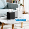 2 Pack Tissue Box Cover, Square Plastic Tissue Holder Non-Slip Base, White