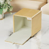 Cretkhp PU Leather Square Tissue Box Cover Tissue Box Holder Cube (Gold)