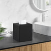 JLAMBOM PU Leather Tissue Box Cover Square Tissue Box Holder (Black)