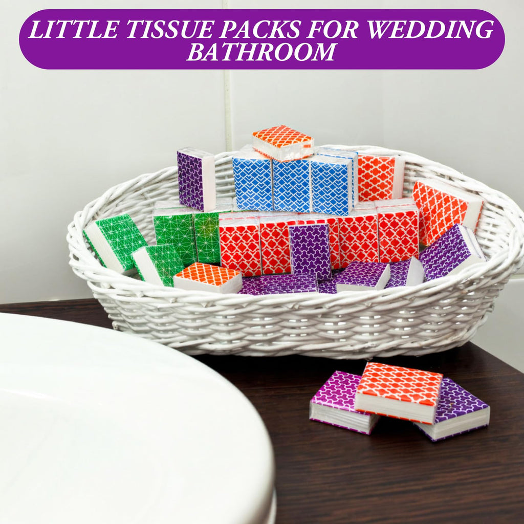 Therwen 100 Pack Pocket Tissues Travel Bulk 1000 Sheet, Multicolor