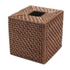Rattan Tissue Box Cover Natural Woven Facial Napkin Holder Square (Honey Brown, 5.5x5.5x5.9 Inch)