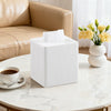 Cretkhp PU Leather Square Tissue Box Cover Tissue Box Holder Cube (Ivory)