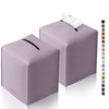 Tclouda Tissue Box Cover for PU Leather, Modern Simple Solid Color Holder Square Tissue Bag, Ideal for Bathrooms,Office,Car,Nightstand,Outdoor Tent,Dining Table,5"X5"X5", Double Purple