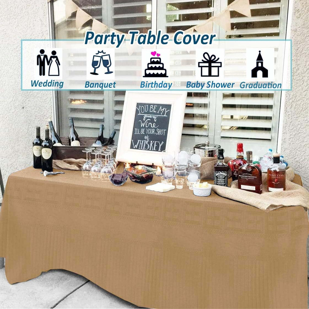TheoZemica Kraft Paper Tablecloth for Rectangle Tables 4 Pcs, 54"×108", Waterproof Paper Tablecloths with Plastic Backing for 6-8ft Tables, 3-Ply Paper & Plastic Table Cloth Cover for Party Banquet