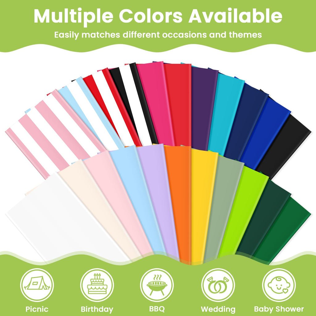 Mulbozy 2 Pcs Sage Green Plastic Table Cloth Disposable, 54 ×108 Inches
