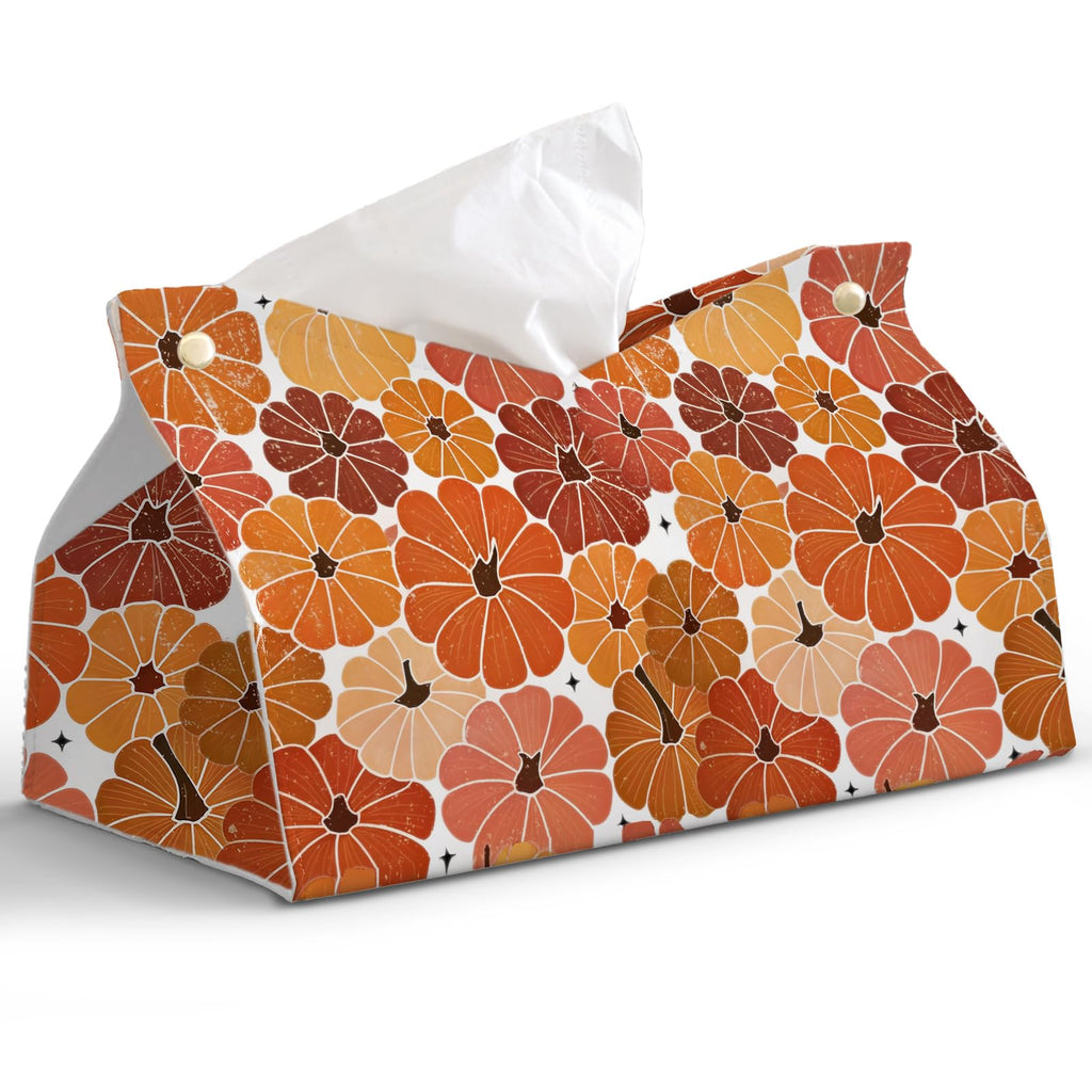PaJiaNi Orange Pumpkin Tissue Box Cover Rectangle for Fall Office Decor